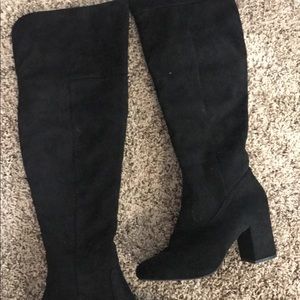 Black knee high boots